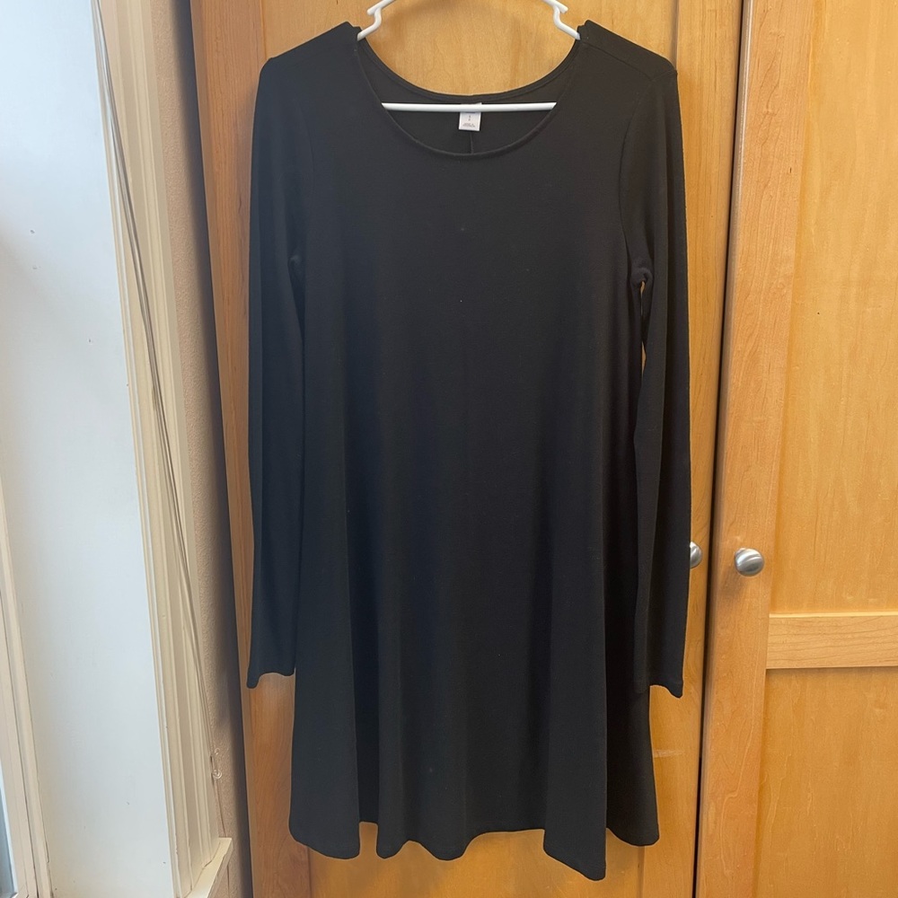 Old Navy Black Long Sleeve Swing Dress Size S